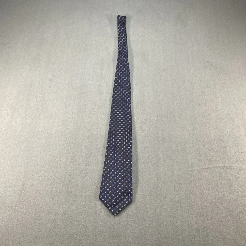 Polo‎ Ralph Lauren Navy Geometric Pattern Silk Tie Classic Mens Necktie